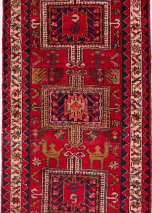 فرش دستباف وینتج آذربایجان قابی قرمز سه متری