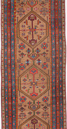 فرش دستباف آنتیک کردستان افشان شتری پنج متری